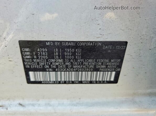 4S3GKAD64P3602809 2023 SUBARU IMPREZA Белый Вид подкапотного пространства
