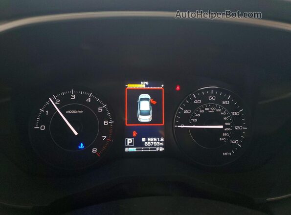 4S3GKAD67K3602182 2019 SUBARU IMPREZA Black Vista del cuadro de instrumentos