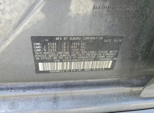 4S3GKAM66K3602268 2019 SUBARU IMPREZA Серый Вид подкапотного пространства