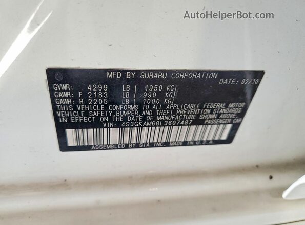 4S3GKAM68L3607487 2020 SUBARU IMPREZA White Շարժիչի բաժամունքի տեսք