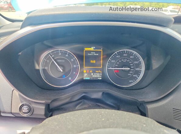 4S3GKAU68K3608847 2019 SUBARU IMPREZA Blue ხელსაწყოთა პანელის ხედი