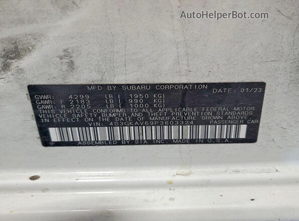 4S3GKAV69P3603324 2023 SUBARU IMPREZA White Вид підкапотного простору