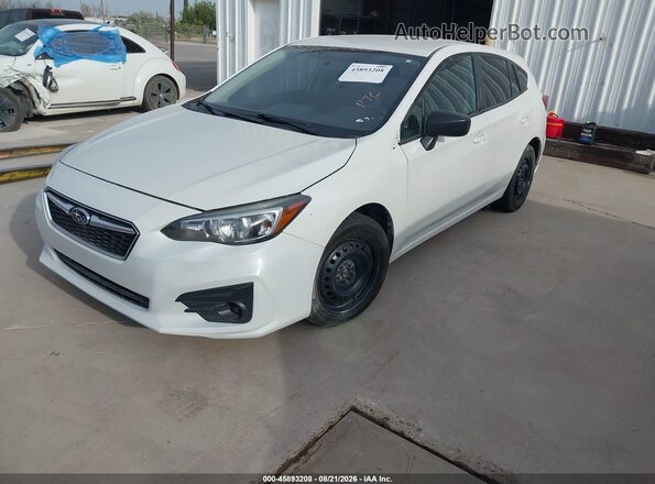 4S3GTAA65K3729644 2019 SUBARU IMPREZA White წინა მარცხენა ხედი სამი მეოთხედიდან