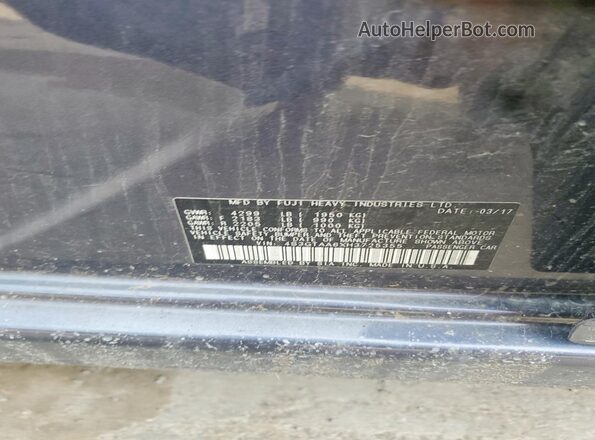 4S3GTAA6XH3725355 2017 SUBARU IMPREZA Charcoal Vista de la etiqueta del VIN