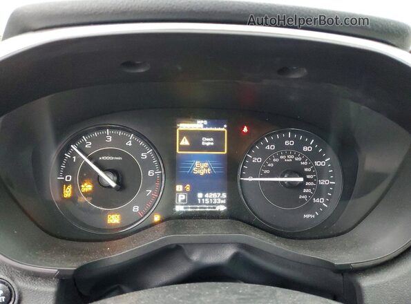 4S3GTAD60K3732401 2019 SUBARU IMPREZA Charcoal Սարքավորումների վահանակի տեսք