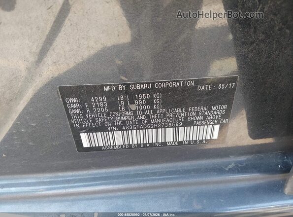 4S3GTAD62H3736569 2017 SUBARU IMPREZA Black Widok komory silnika