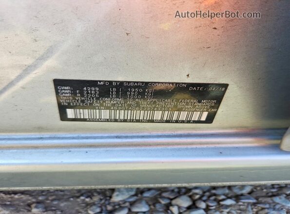 4S3GTAD62J3743303 2018 SUBARU IMPREZA Silver VIN կոդի պիտակի տեսք
