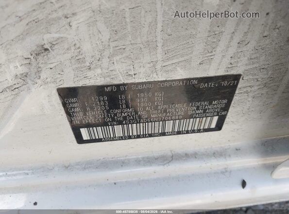 4S3GTAD66N3706888 2022 SUBARU IMPREZA White Вид підкапотного простору
