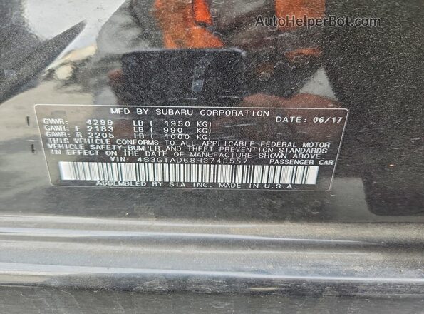 4S3GTAD68H3743557 2017 SUBARU IMPREZA Black 