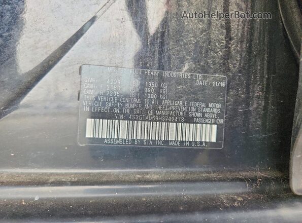 4S3GTAD69H3702418 2017 SUBARU IMPREZA Черный Вид подкапотного пространства