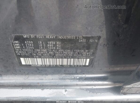 4S3GTAL63H3707969 2017 SUBARU IMPREZA Gray Vista del compartimento del motor