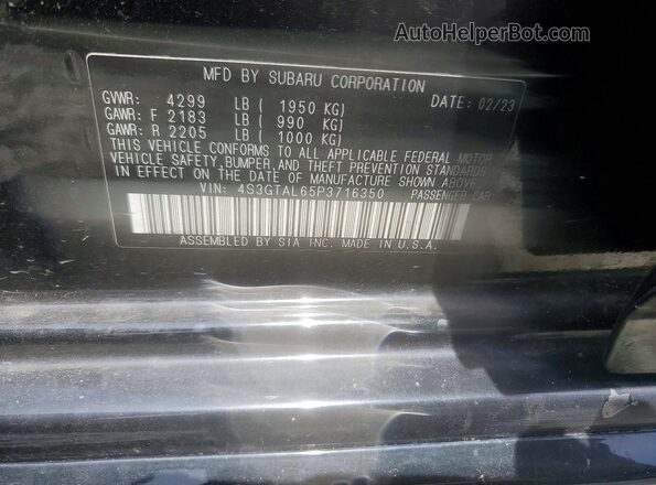 4S3GTAL65P3716350 2023 SUBARU IMPREZA Black ძრავის განყოფილების ხედი