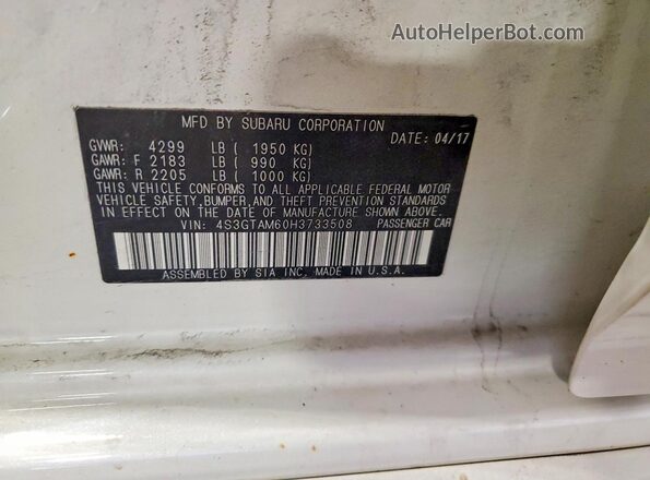 4S3GTAM60H3733508 2017 SUBARU IMPREZA White Vista del compartimento del motor