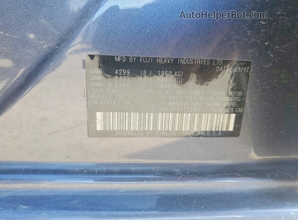 4S3GTAM62H3713289 2017 SUBARU IMPREZA Blue ძრავის განყოფილების ხედი