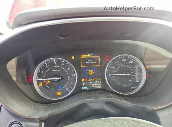 4S3GTAS64K3700604 2019 SUBARU IMPREZA Красный Вид щитка приборов