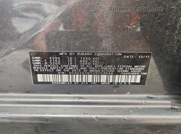 4S3GTAT67J3723548 2018 SUBARU IMPREZA Серый Вид подкапотного пространства