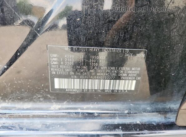 4S3GTAU64H3703377 2017 SUBARU IMPREZA Black Vista del compartimento del motor