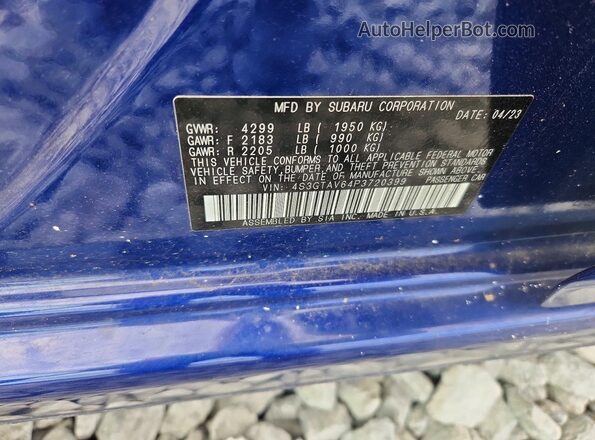4S3GTAV64P3720399 2023 SUBARU IMPREZA Blue ძრავის განყოფილების ხედი