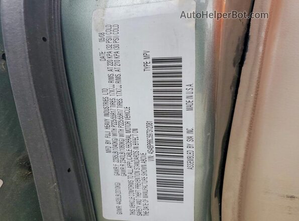 4S4BP66C597312081 2019 SUBARU OUTBACK Teal Вид наклейки з VIN-кодом