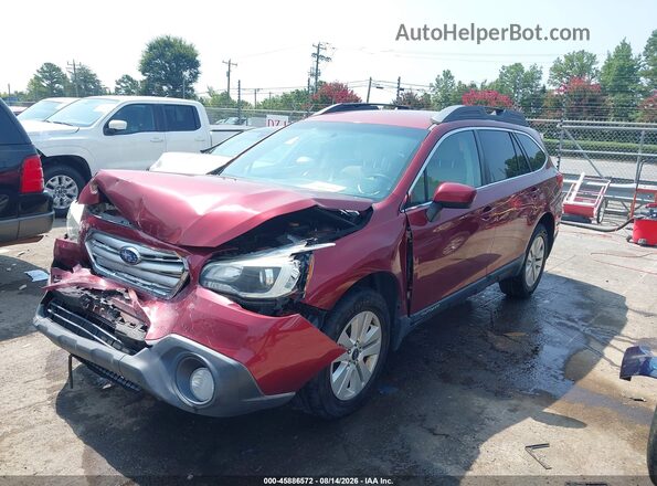 4S4BSACC3G3354744 2016 SUBARU OUTBACK Red წინა მარცხენა ხედი სამი მეოთხედიდან