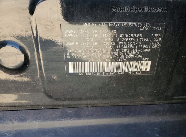 4S4BSAFC1G3249793 2016 SUBARU OUTBACK Черный Вид наклейки с VIN-кодом