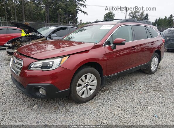 4S4BSAFC3G3308567 2016 SUBARU OUTBACK Красный Передняя левая четверть