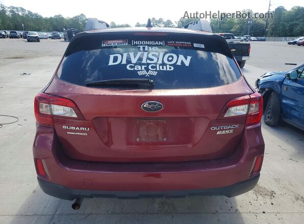 4S4BSAFC5H3362146 2017 SUBARU OUTBACK Красный Вид сзади