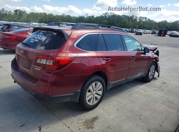 4S4BSAFC5H3362146 2017 SUBARU OUTBACK Красный Задняя правая четверть