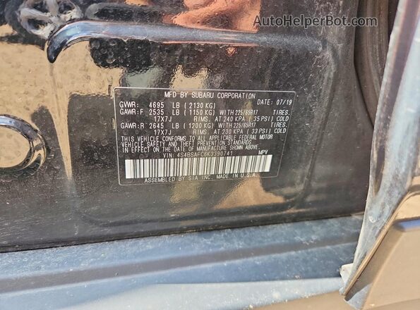 4S4BSAFC6K3390741 2019 SUBARU OUTBACK Black Вид підкапотного простору