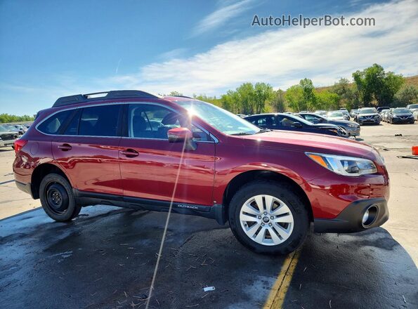 4S4BSAFC7H3383130 2017 SUBARU OUTBACK Красный Передняя правая четверть