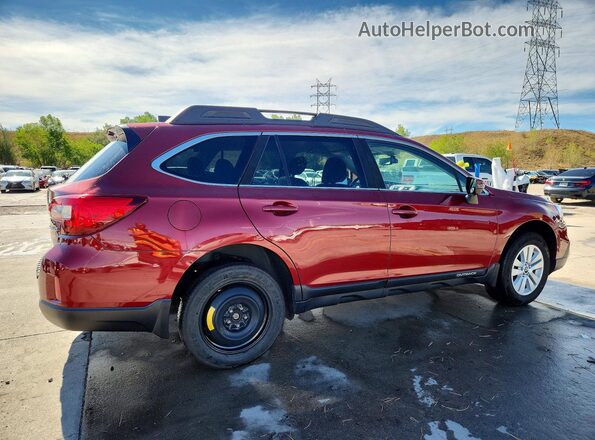 4S4BSAFC7H3383130 2017 SUBARU OUTBACK Красный Задняя правая четверть