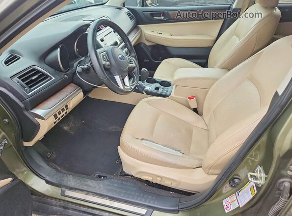 4S4BSAJC9G3289286 2016 SUBARU OUTBACK Зеленый Вид салона спереди