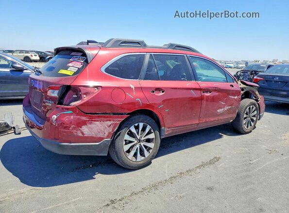 4S4BSANC3G3279315 2016 SUBARU OUTBACK Красный Задняя правая четверть