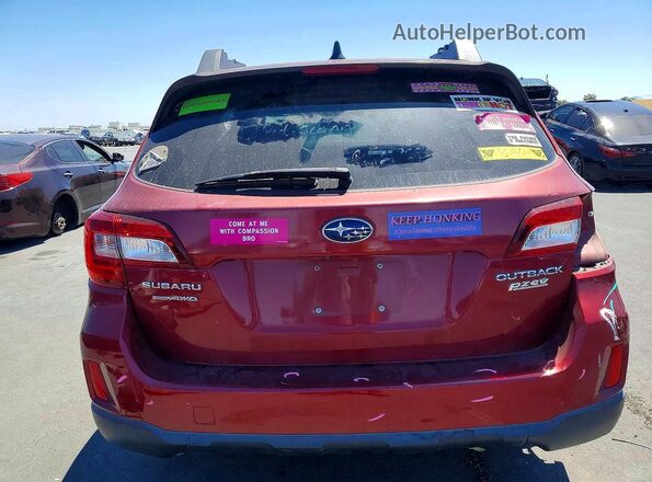 4S4BSANC3G3279315 2016 SUBARU OUTBACK Красный Вид сзади