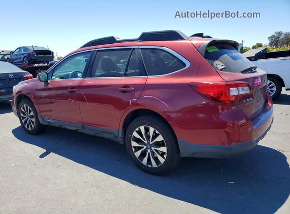 4S4BSANC3G3279315 2016 SUBARU OUTBACK Красный Задняя левая четверть