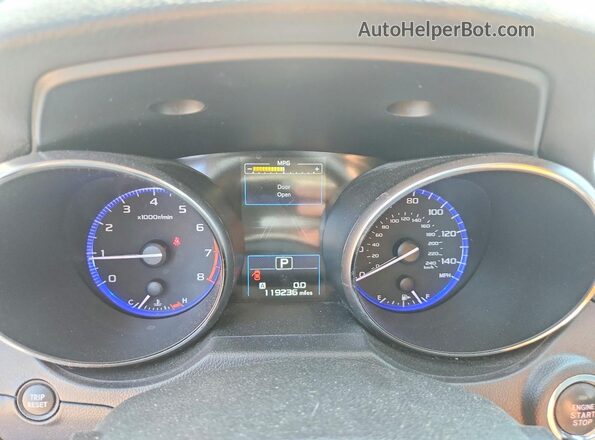 4S4BSANC3H3344326 2017 SUBARU OUTBACK Gray Вид щитка приладів