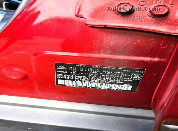 4S4BSANC4K3241228 2019 SUBARU OUTBACK Red Սալոնի 360 աստիճան տեսք