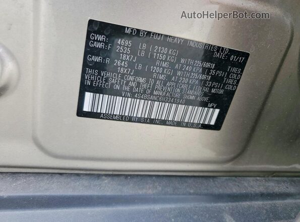 4S4BSANC6H3341940 2017 SUBARU OUTBACK Silver 