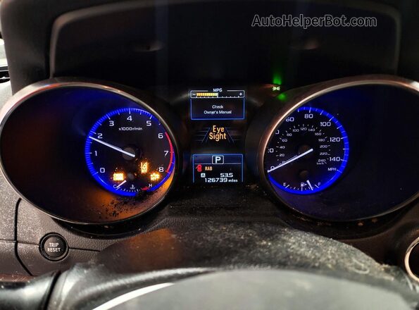 4S4BSANC7H3322555 2017 SUBARU OUTBACK Blue Widok zestawu wskaźników