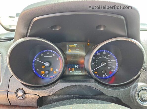 4S4BSANC8H3408652 2017 SUBARU OUTBACK White Widok zestawu wskaźników