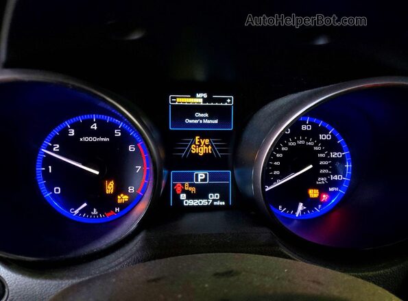 4S4BSANC8K3259375 2019 SUBARU OUTBACK Белый Вид щитка приборов