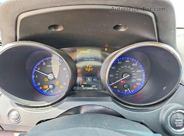 4S4BSANC9K3316442 2019 SUBARU OUTBACK Gray ხელსაწყოთა პანელის ხედი