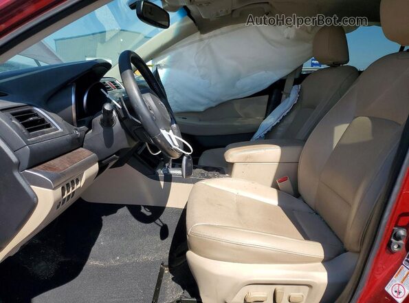 4S4BSENC2G3355503 2016 SUBARU OUTBACK Красный Вид салона спереди