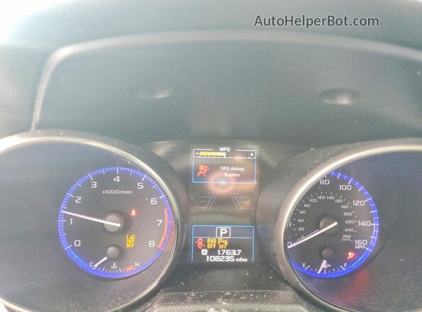 4S4BSENC7H3381354 2017 SUBARU OUTBACK Gray Вид щитка приладів