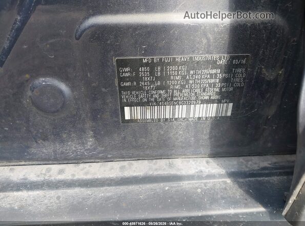 4S4BSENC8G3320979 2016 SUBARU OUTBACK Gray Вид підкапотного простору