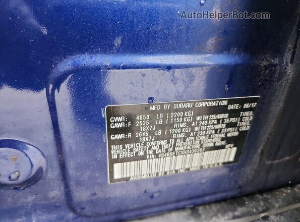 4S4BSETCXH3436267 2017 SUBARU OUTBACK Blue 