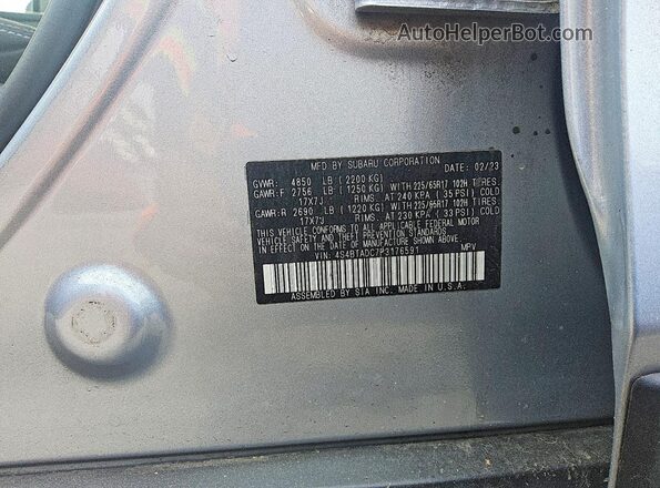 4S4BTADC7P3176591 2023 SUBARU OUTBACK Серебряный Вид подкапотного пространства