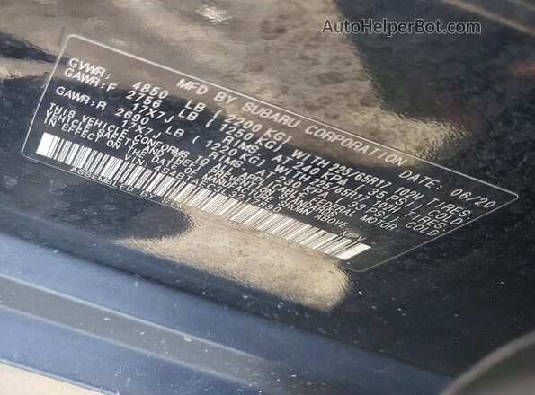 4S4BTAEC3L3217890 2020 SUBARU OUTBACK Black 