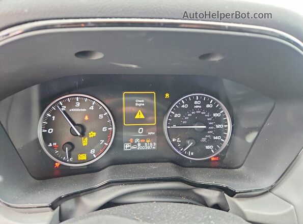 4S4BTAECXL3243824 2020 SUBARU OUTBACK Gray Widok zestawu wskaźników