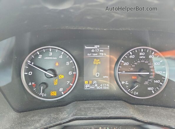 4S4BTAFC0M3220374 2021 SUBARU OUTBACK Красный Вид щитка приборов